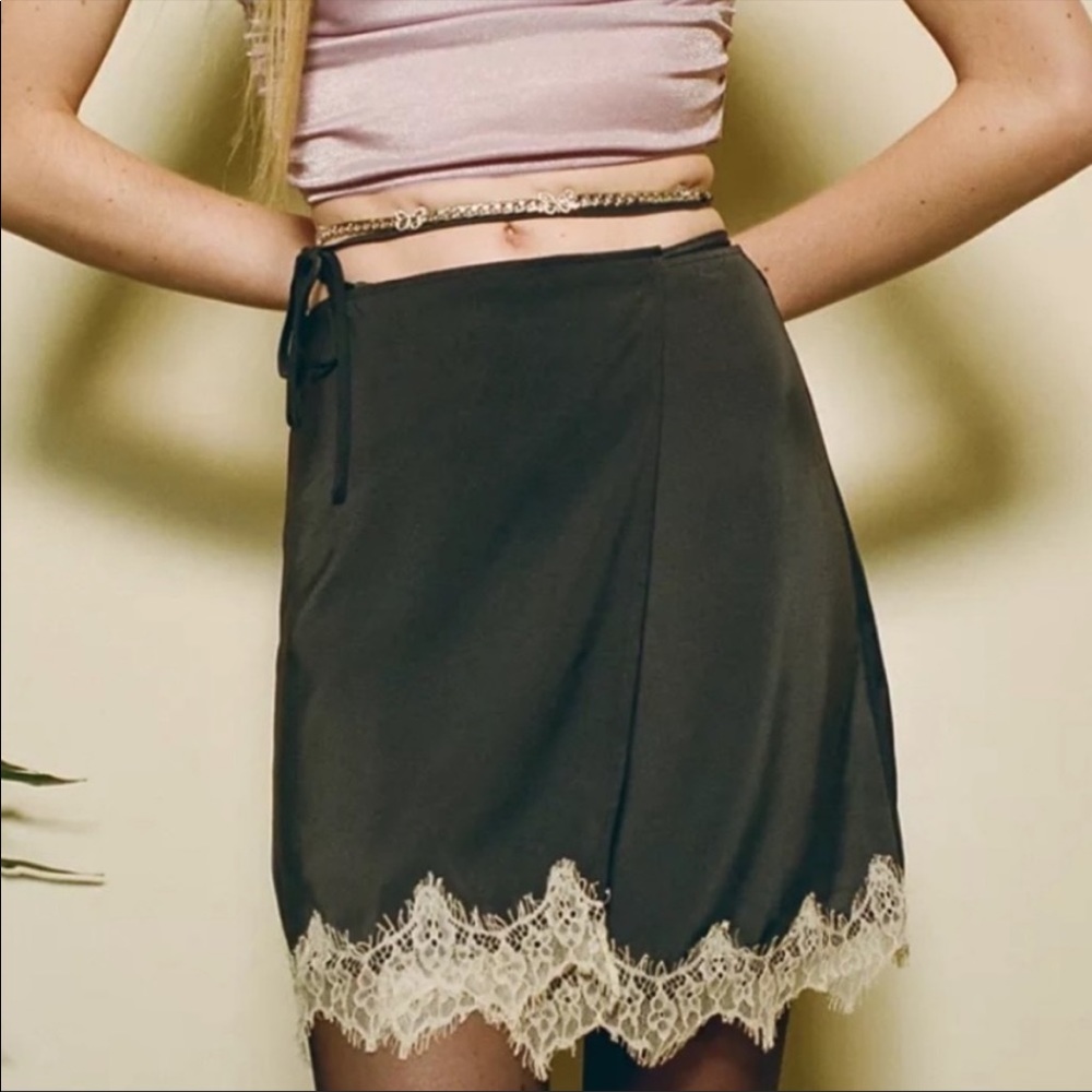 Urban Outfitters Satin Wrap Skirt